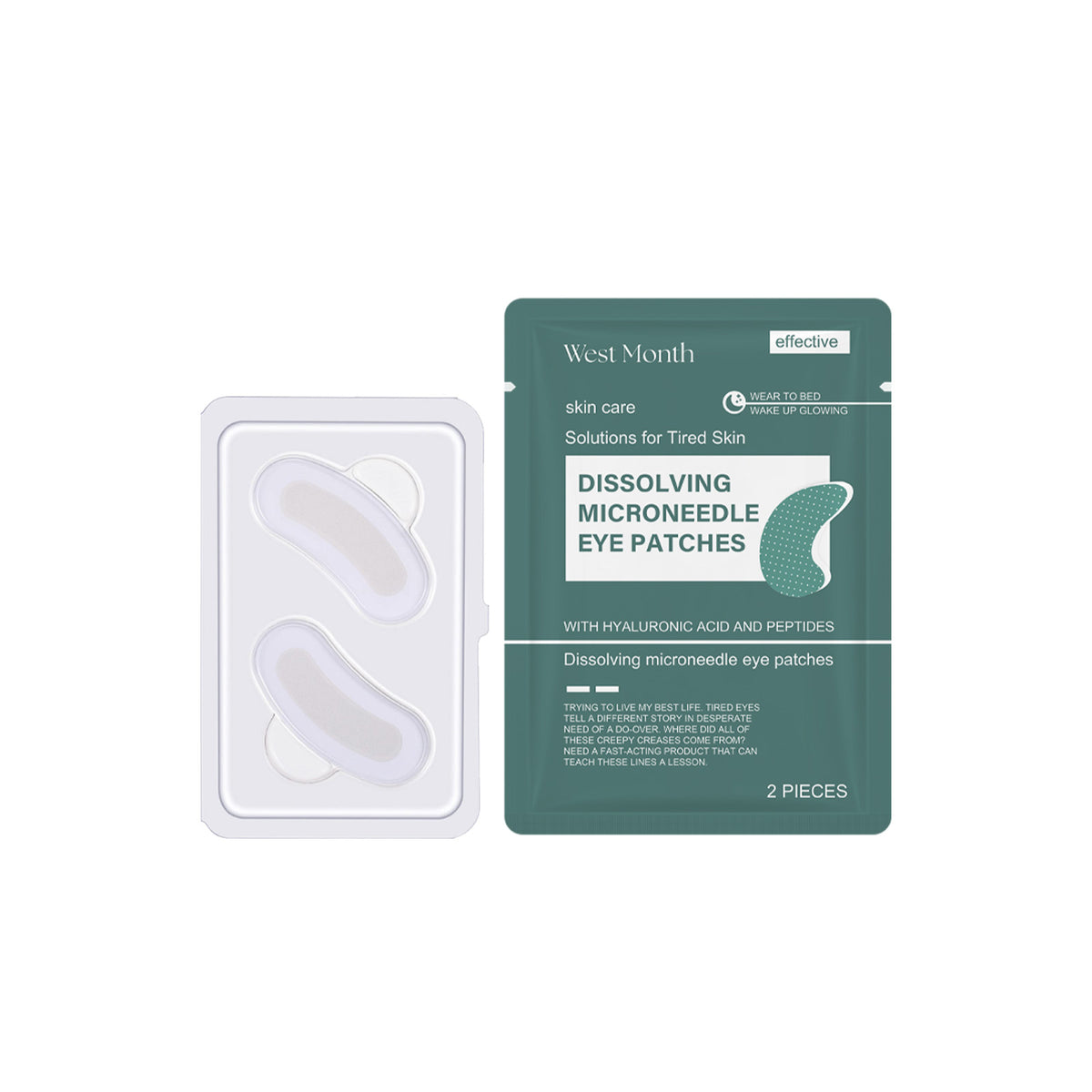 Hyaluronic Acid Microneedle Eye Mask for Eye Bags & Dark Circles - 2pcs