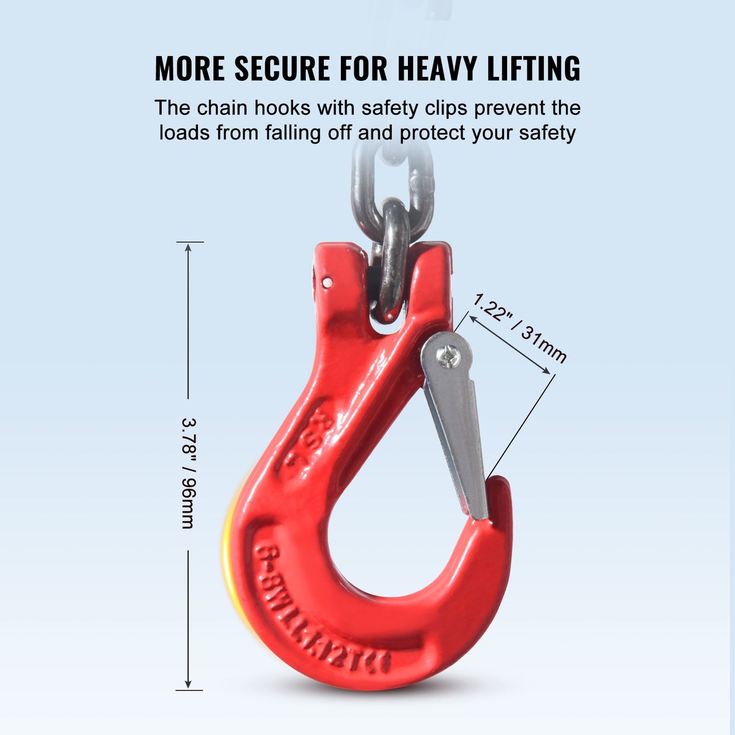G80 Lifting Chain Sling with 4 Hooks, 6600 lbs Capacity, Heavy Duty Steel