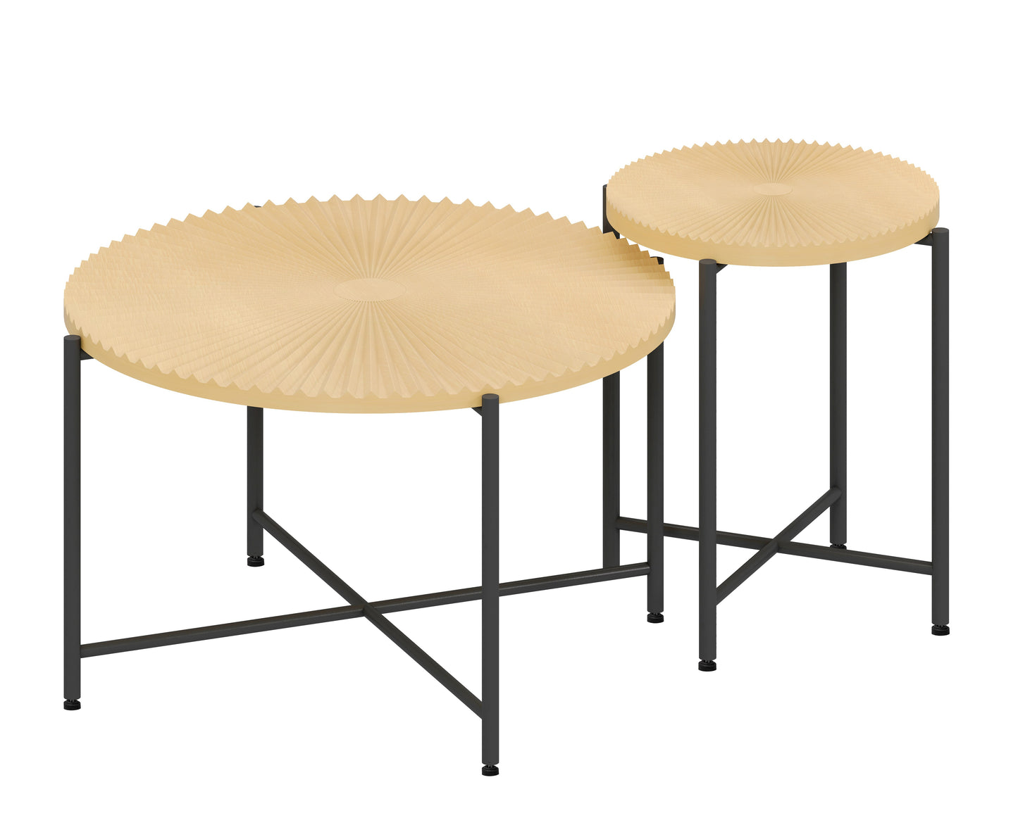 Radial Pattern 2-Piece Coffee And End Table Set -Waterproof MDF With