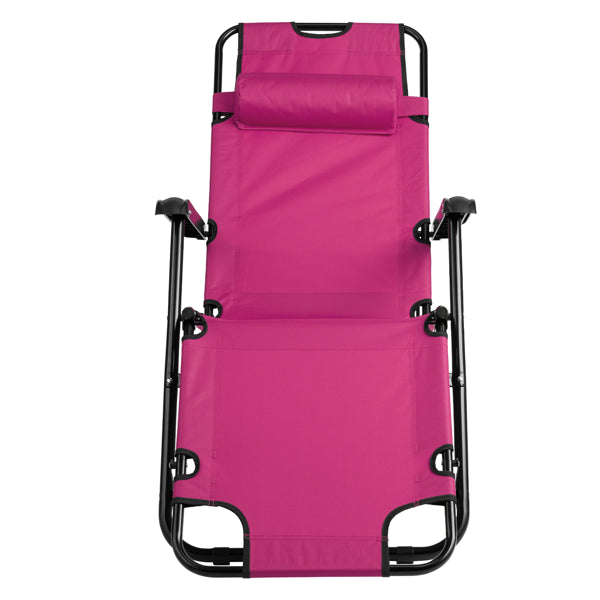 Portable Folding Reclining Chair - Pink