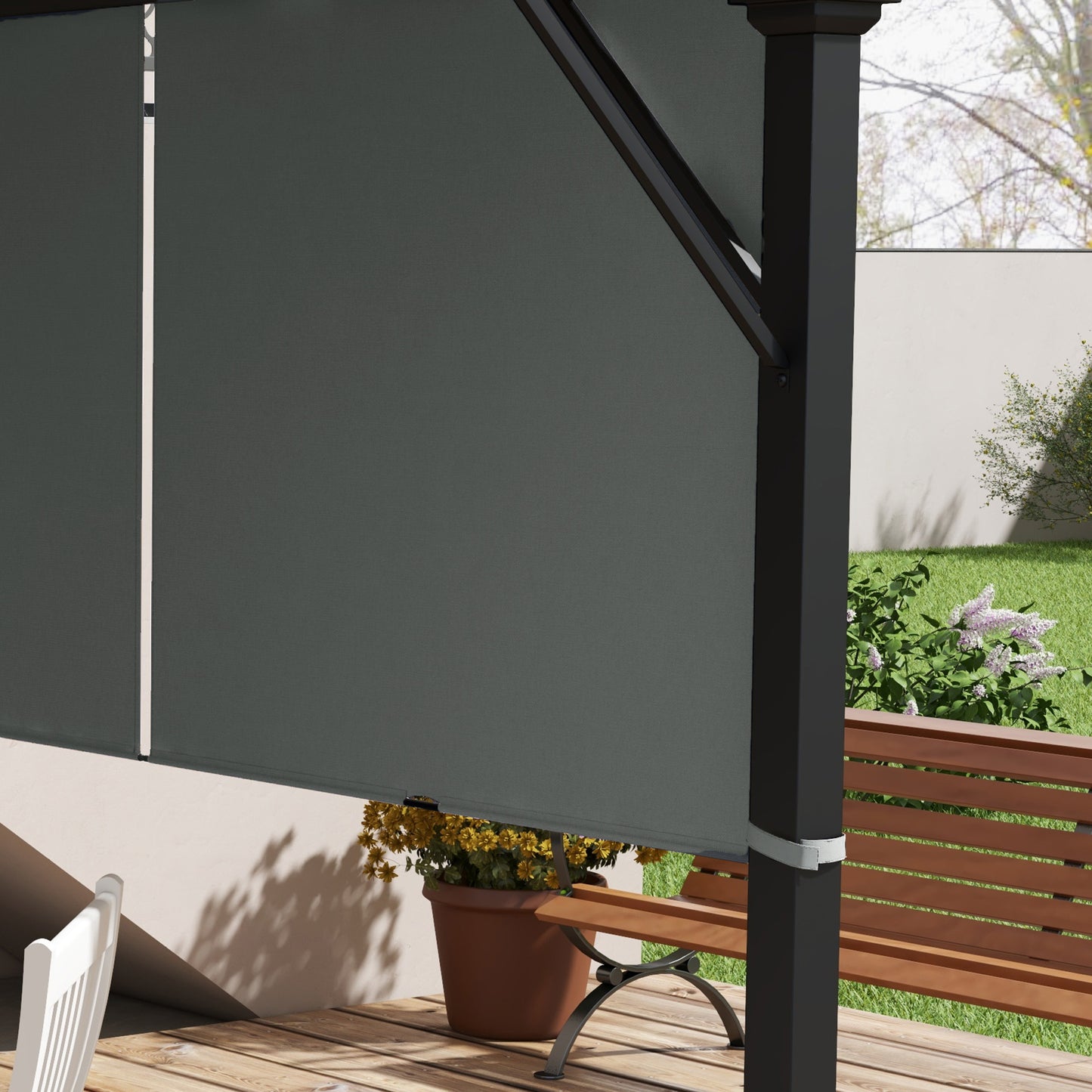 Pergola Replacement Canopy - UV Protection Shade Cover 10x10ft - Dark Gray