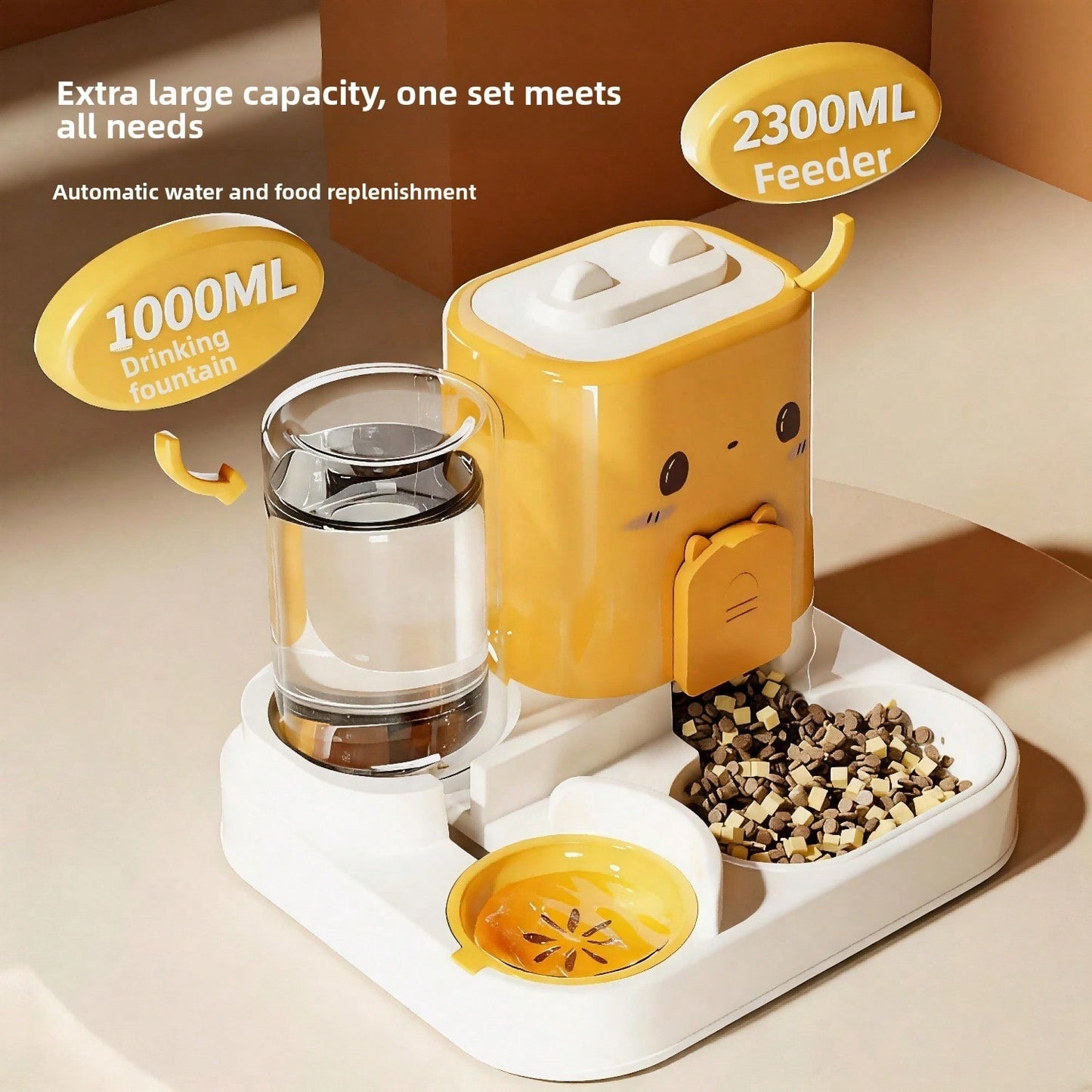2-in-1 Automatic Pet Feeder and Water Dispenser - Large Capacity, Anti Spill, Stable for Cats and Dogs, Green