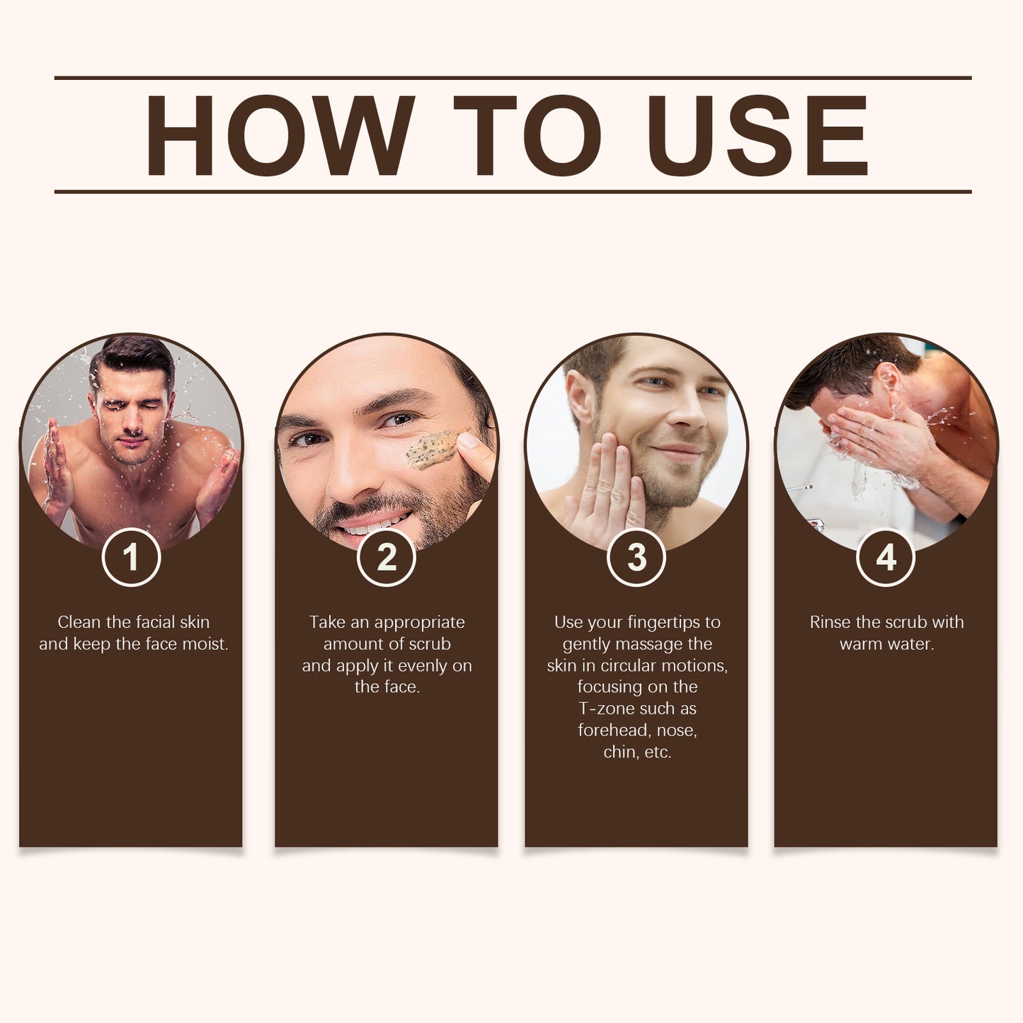Coffee Facial Scrub for Men - Exfoliating Cleansing Cream for Radiant Skin