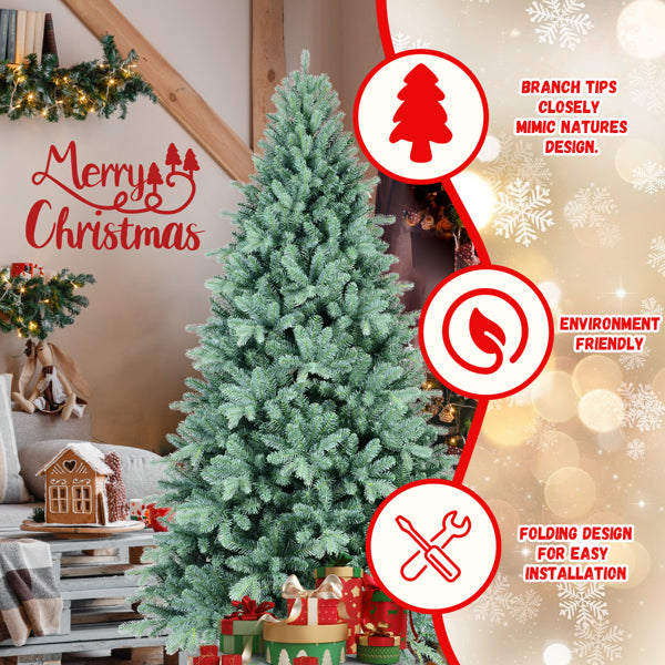 8ft Blue Green Tint Christmas Tree - 2458 Branch Tips
