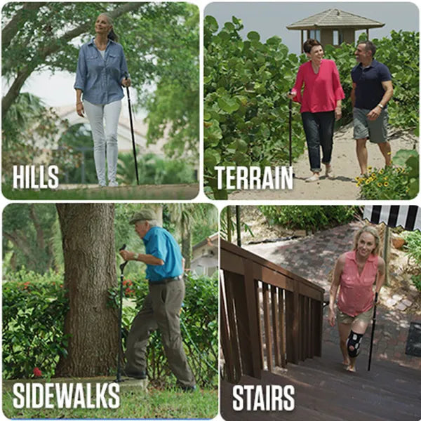 Adjustable Height Posture Cane - Ergonomic Walking Stick