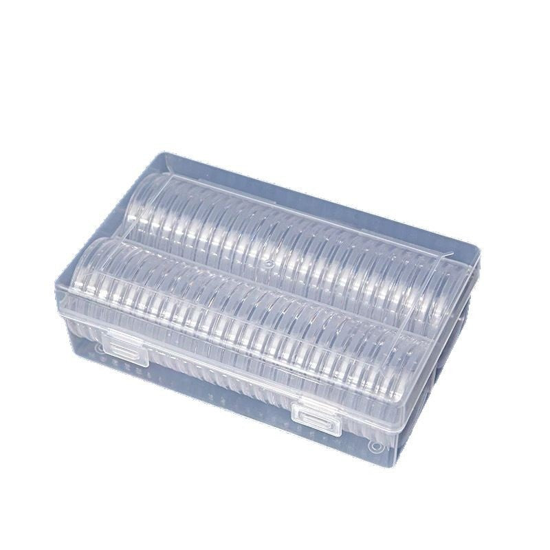 50-Piece 40mm Coin Storage Box Set for Memorial Medals - Home Organization
