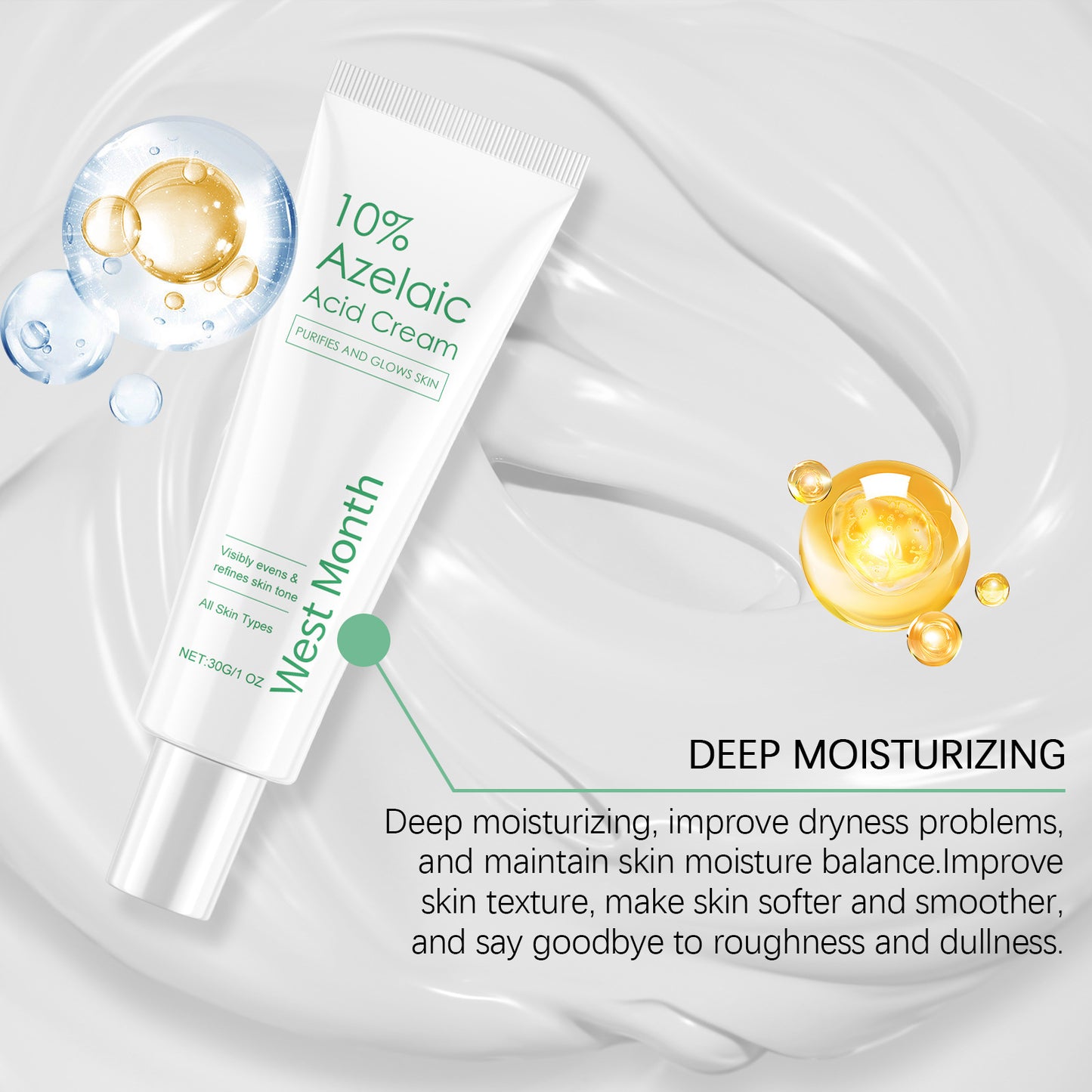 Moisturizing Facial Cream with Azelaic Acid - Nourishing Hydrating Skin Care