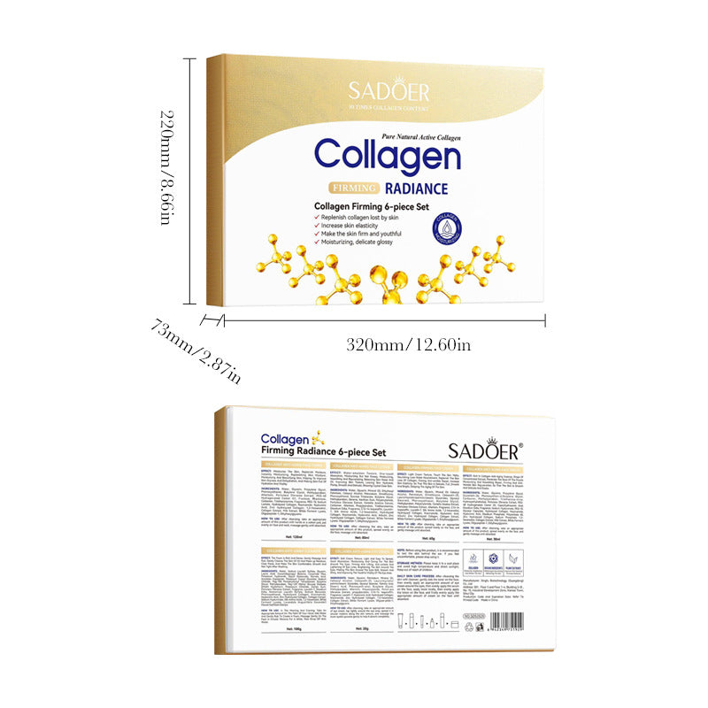 Collagen Facial Care Set - Firming Moisturizing & Hydrating Skincare 6-Piece Collection