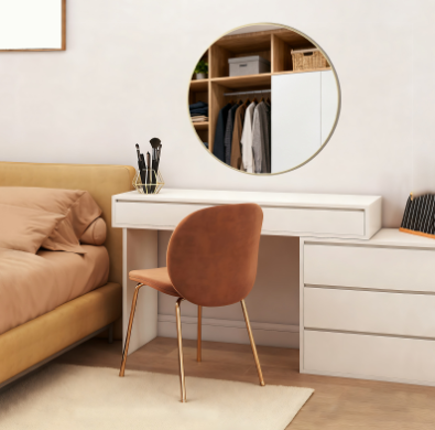 Gold Round Wall Mirror - 36 Inch Bathroom & Entryway Decor