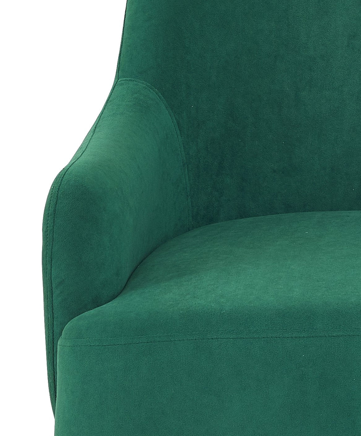Green Velvet Accent Chair, Modern Upholstered Armchair With Metal