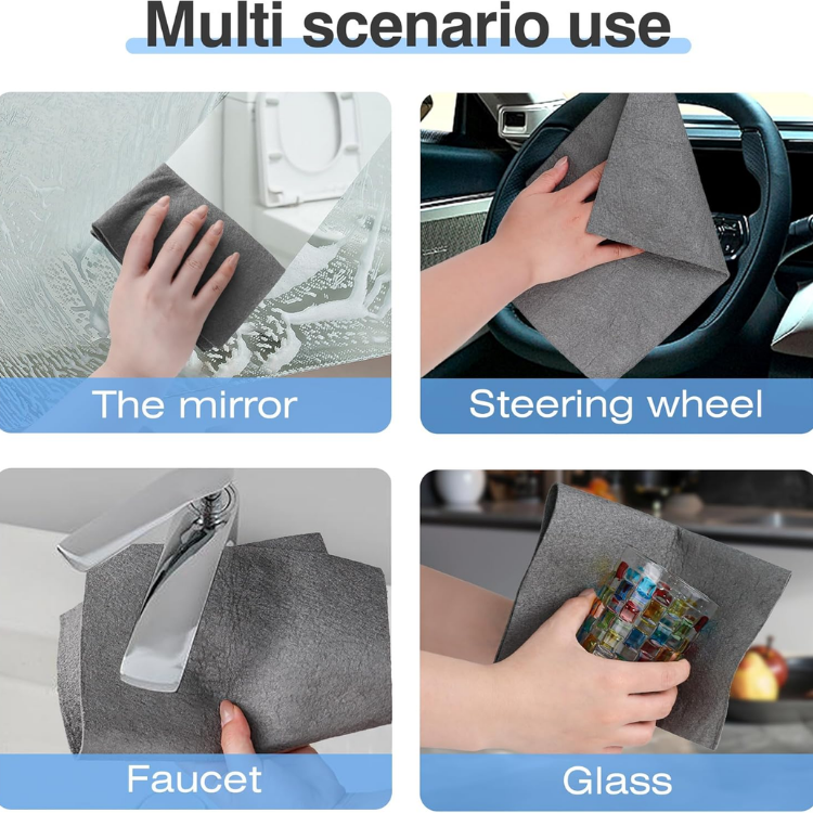 Microfiber Cleaning Cloths Set - Reusable Streak-Free Glass & Surface Wipes