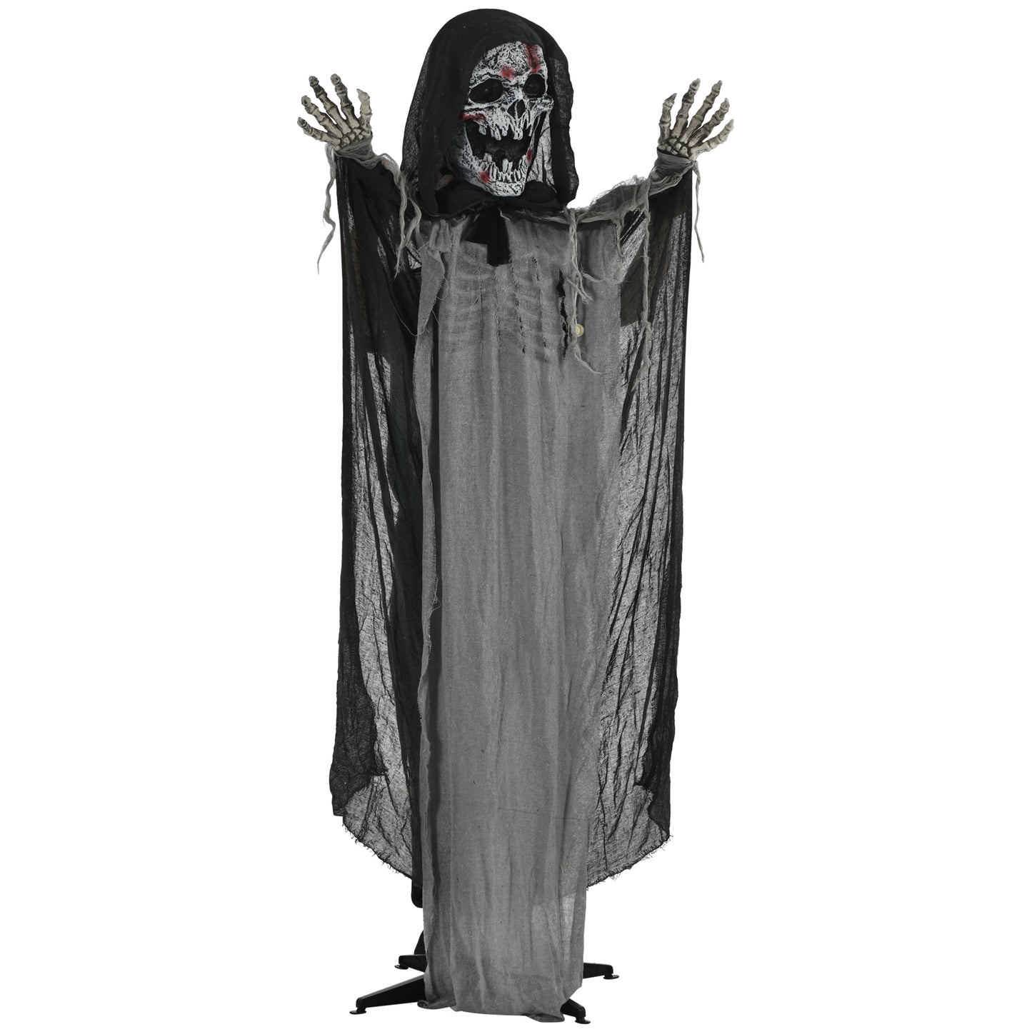 Animated Skeleton Witch Outdoor Halloween Decoration - Grey