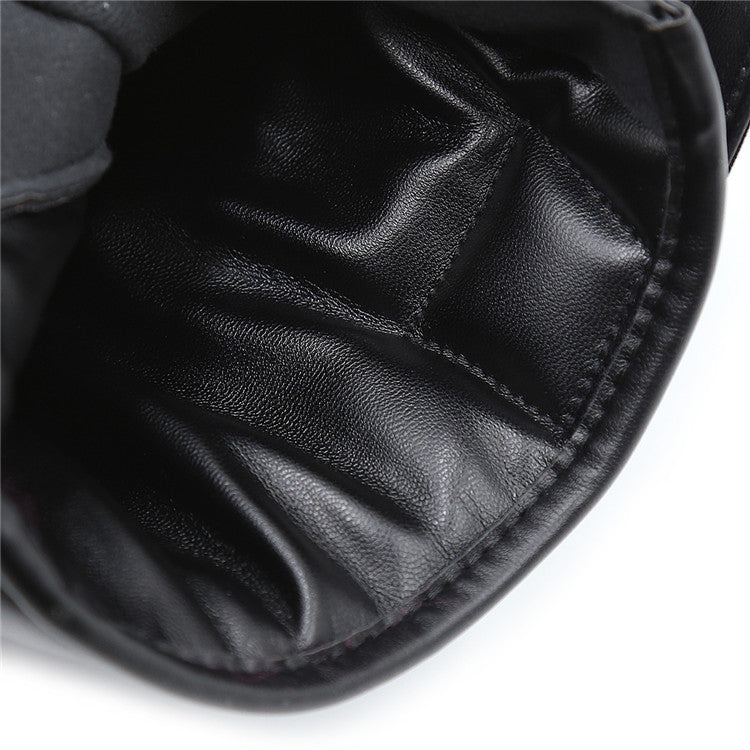 Dog Hand-Shaped Sponge Brush Set with Bright Leather Handles - Black