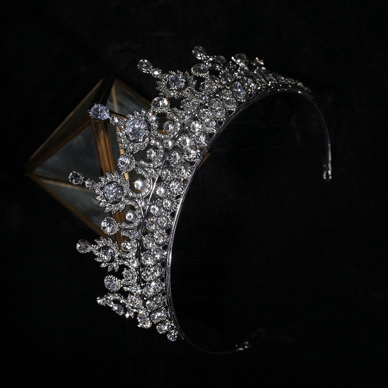 Zircon Crown Wedding Hair Accessory - Silver