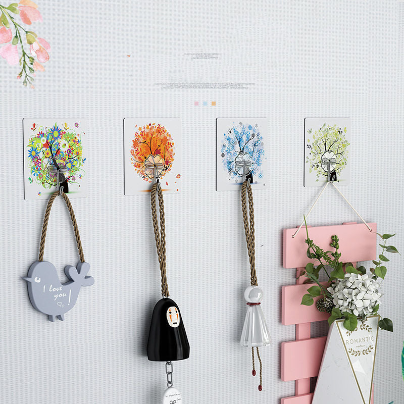Dormitory Adhesive Hooks 20 Pieces Traceless Plastic Wall Hooks Home Storage