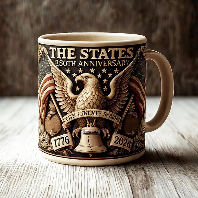 US 250th Anniversary Mug - Flag & Eagle Styles, 11oz Ceramic