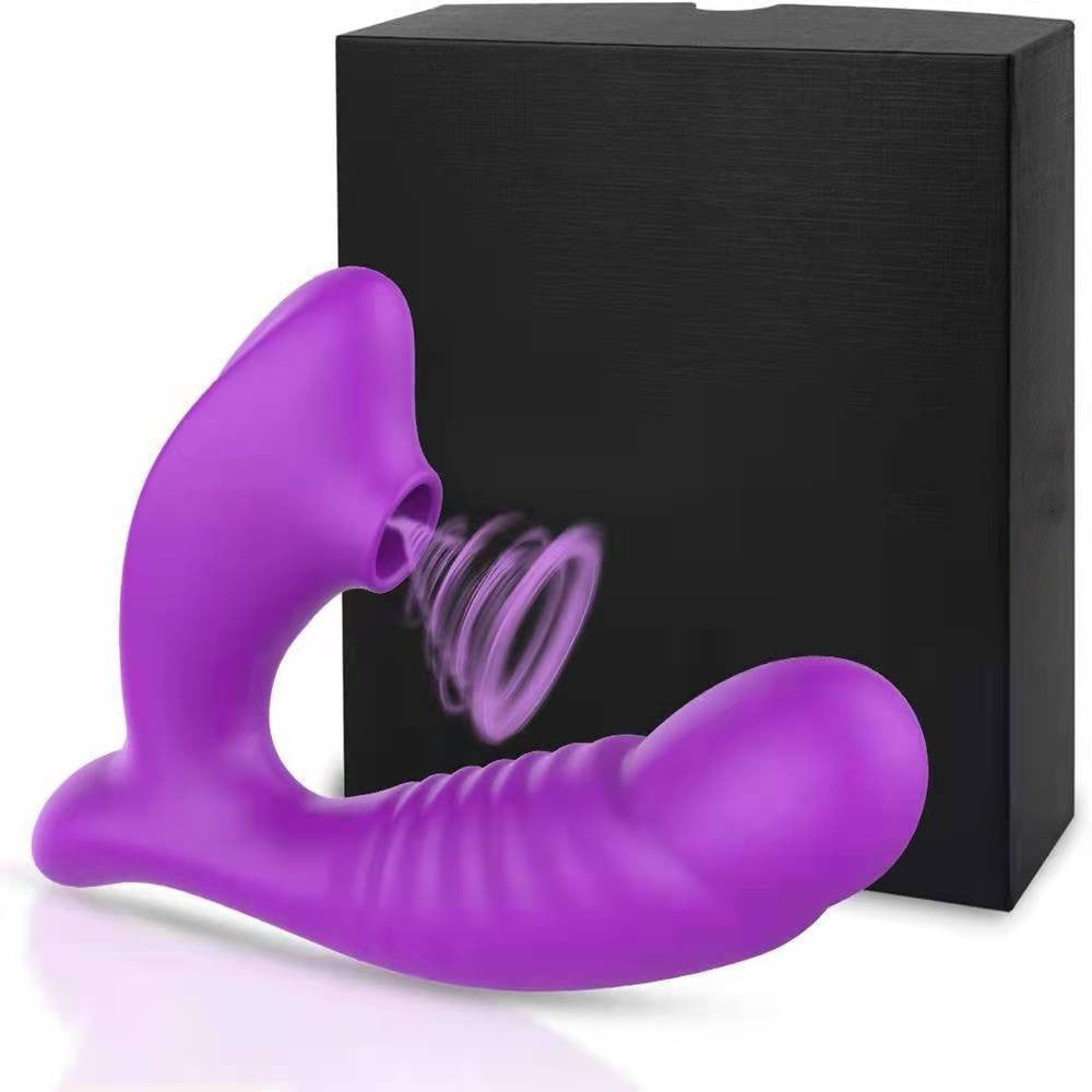G-Spot Vibrator with 10 Vibration & Suction Modes - Purple