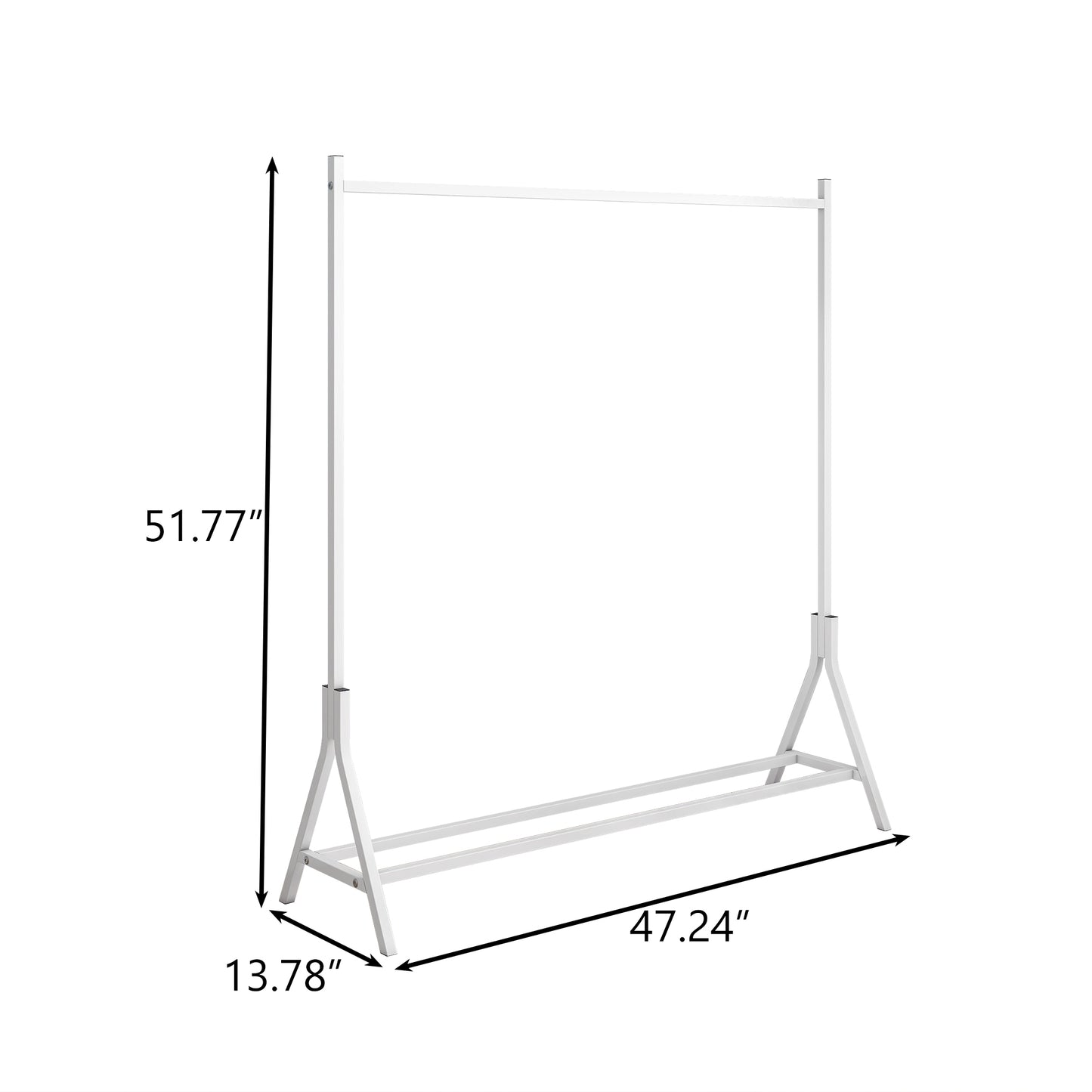 Freestanding White Garment Rack - Multi-Functional Clothing Hanger