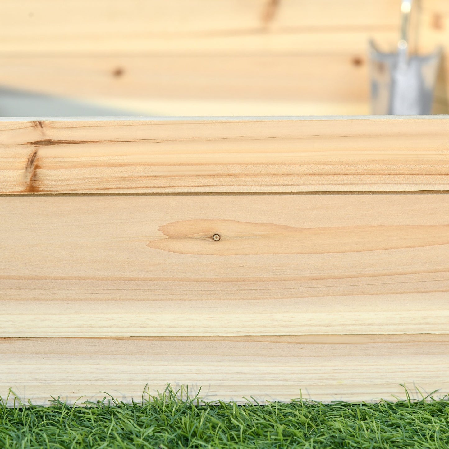Screwless Hexagon Raised Garden Bed Planter Box for Herbs & Vegetables - Natural Wood Finish