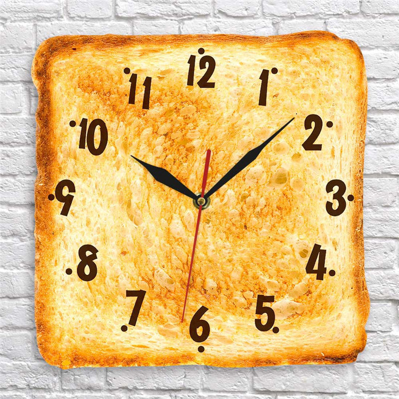 Wall Clock 12 Inch Yellow Modern Home Decor Round Plastic