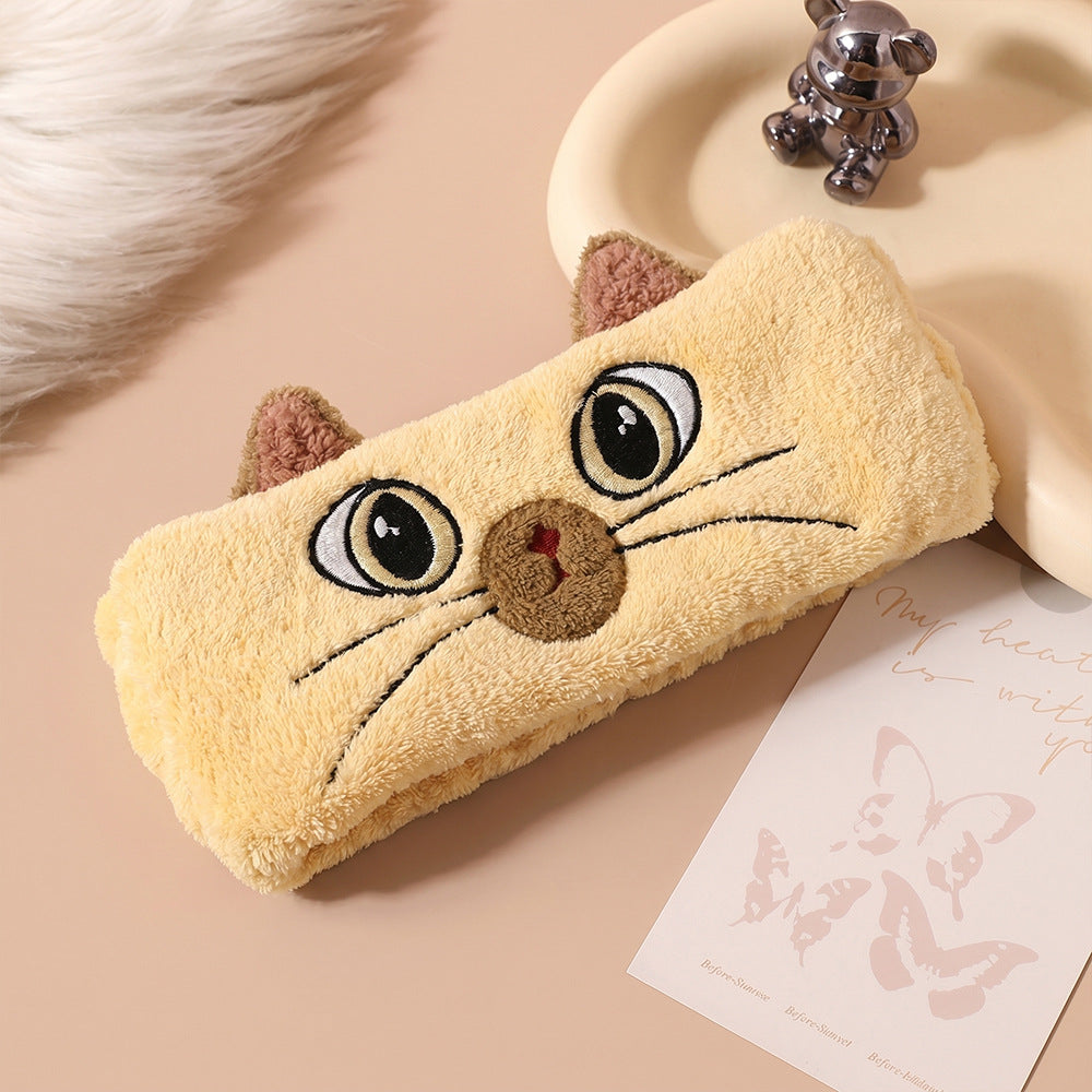Face Washing Hairband - Unisex Cartoon Cat Face Design for Skincare & Toiletries