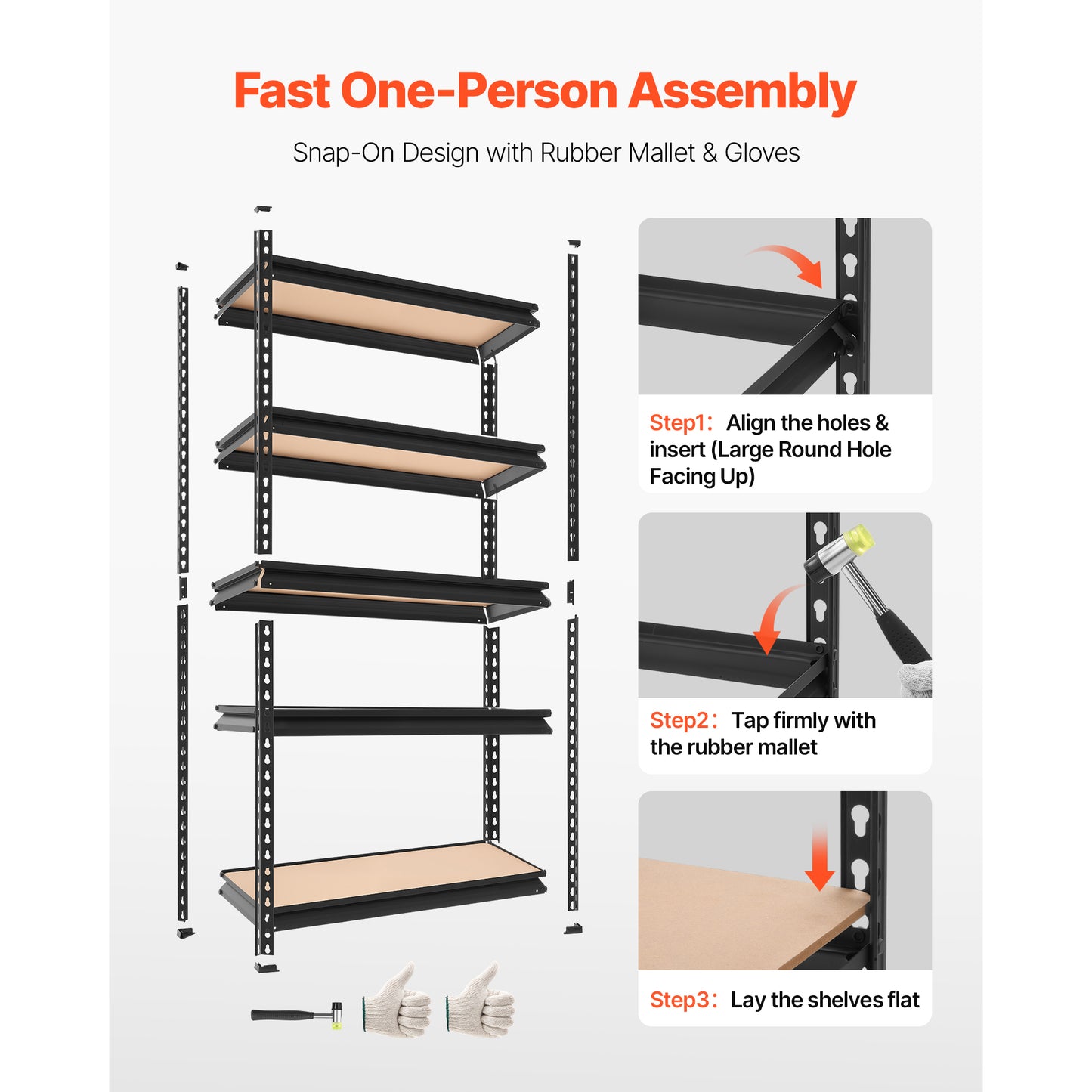 Heavy Duty 5-Tier Adjustable Metal Garage Storage Shelves - 2000 Lb Capacity