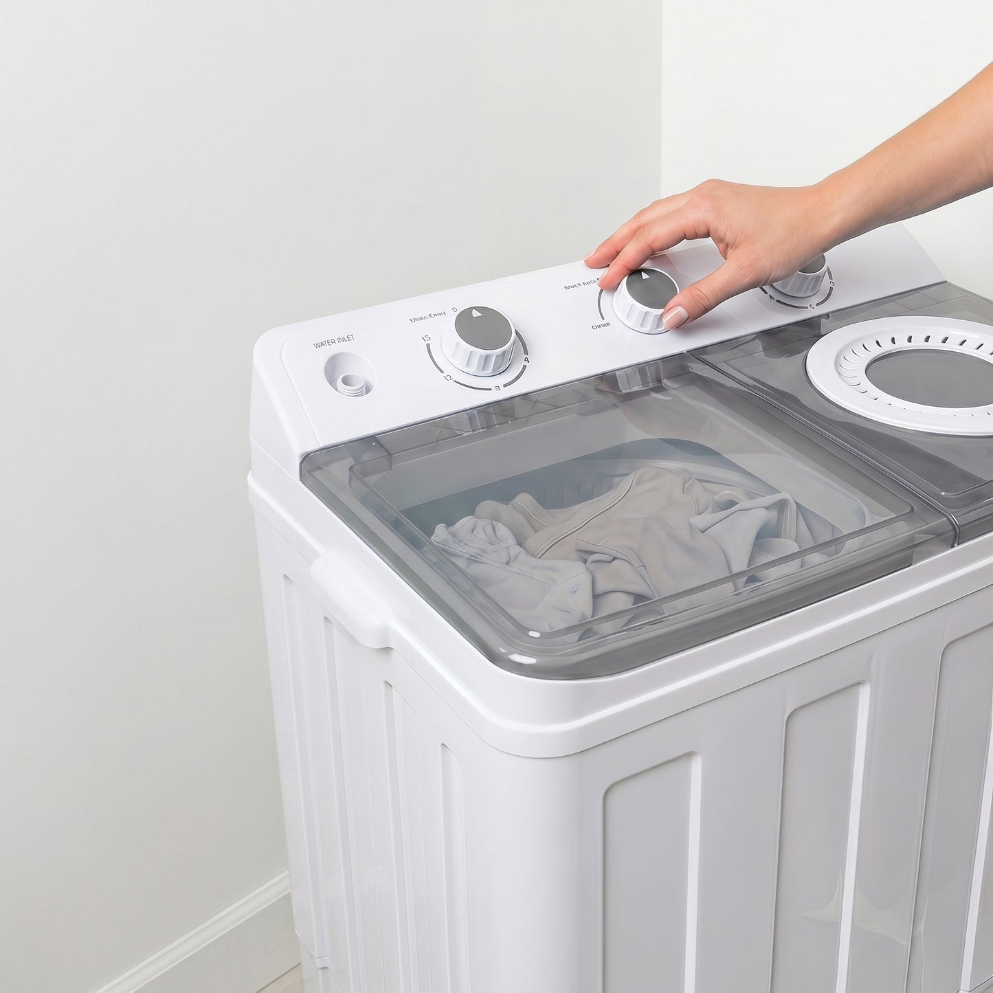 14 lbs Portable Twin Tub Washing Machine - Compact & Efficient