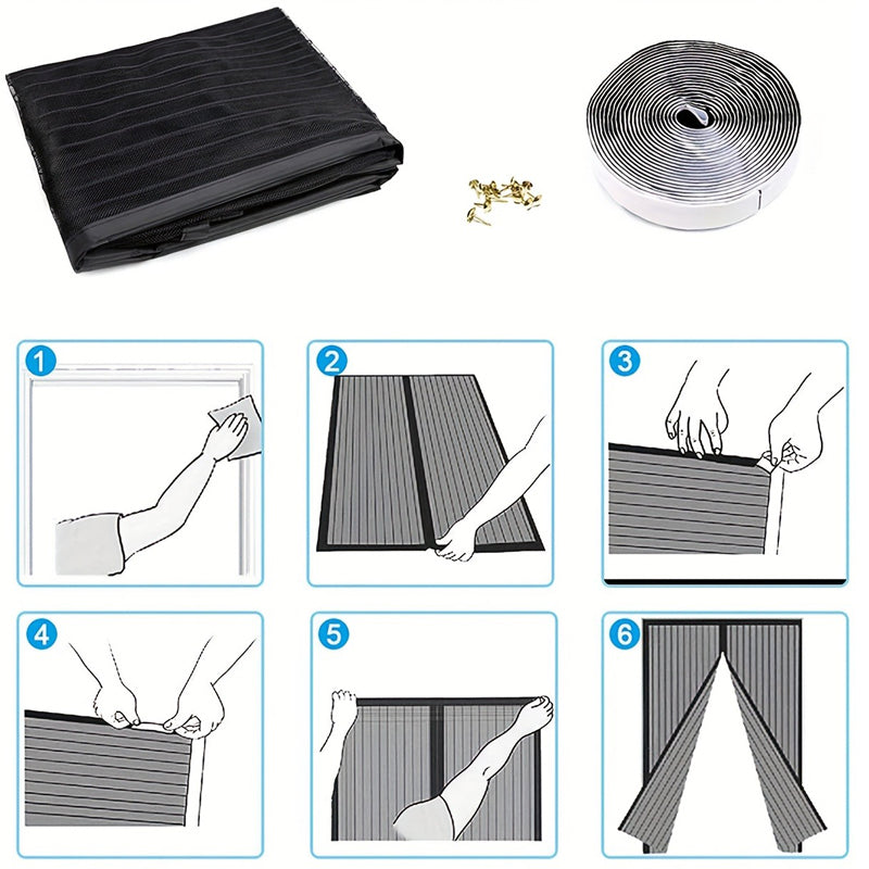 Magnetic Screen Door - Pet-Friendly Mesh Curtain with Auto-Close, Weather-Resistant