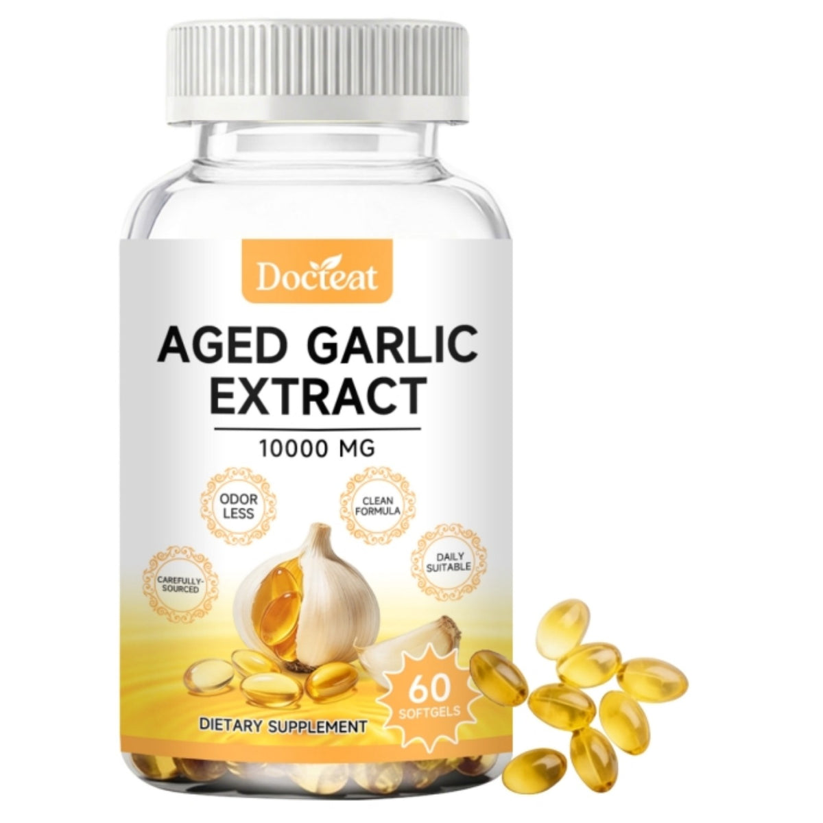Odorless Aged Garlic Extract Soft Capsules - 60 Count