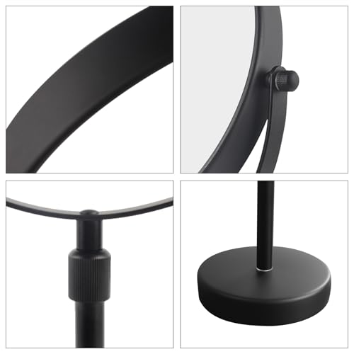 Nicesail Higher Taller Tabletop Makeup Mirror of 8 Inch, 5X Magnified Makeup Mirror Countertop Standing, Height Adjustable, Double Sided Mirror in Matte Black (8 Inch, 5X)¡¦