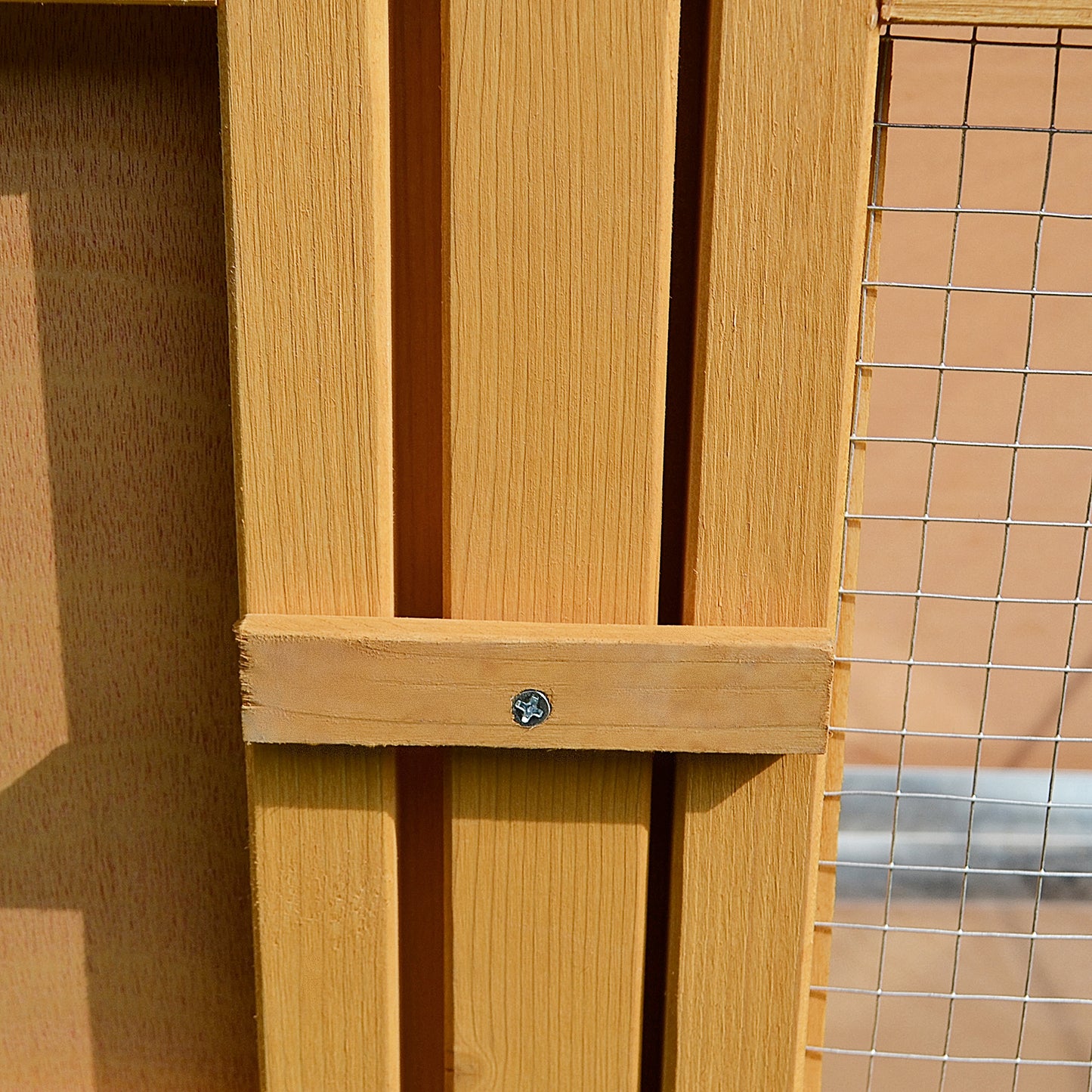 Wooden Rabbit Hutch with Waterproof Roof and Easy Clean Tray - Small Animal Cage for Indoor Outdoor Use