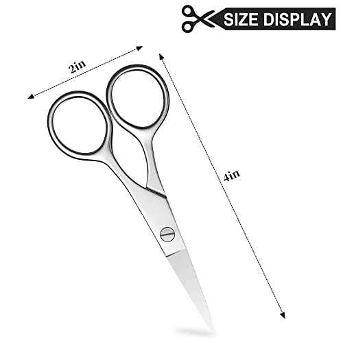 Small Scissors, Eyebrow Scissors, Nose Hair Scissors, Professional Grooming Scissors for Hair, Eyelashes, Nose, Eyebrow Trimming, Mustache. -AsonTao (Small scissors -Tip design)