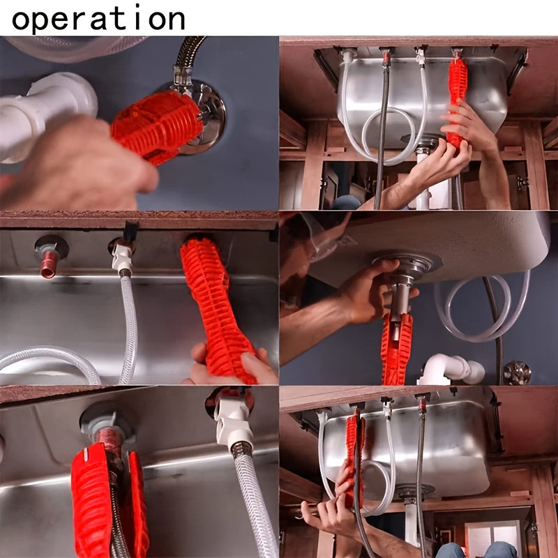 14-in-1 Faucet Installation & Repair Tool - Multi-Functional Sink & Bathroom Wrench - Red