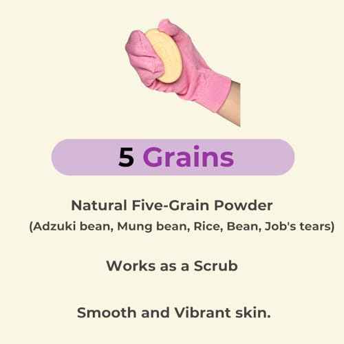 Exfoliating Mitt Glove for Dead Skin ? Smooth Body Scrub Shower & Bath Set with Korean Finger + Mitt Combo & 5 Grain AHA Soap Set? Skin Care Exfoliator Gloves & Bar