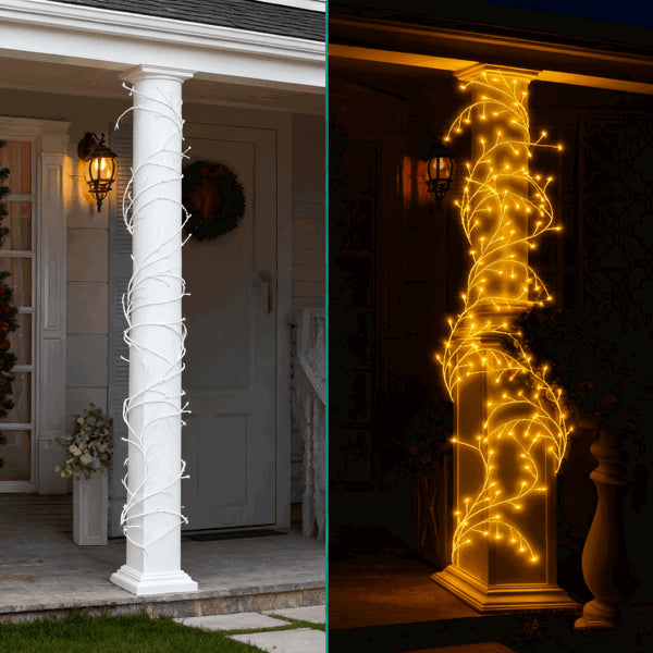 Lighted Birch Garland - 7.87ft with 144 LED Warm White Lights