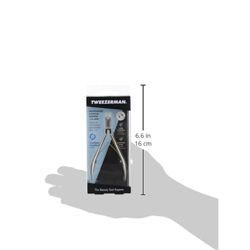Tweezerman Rockhard Stainless Steel Cuticle Nipper, 1/2 Jaw