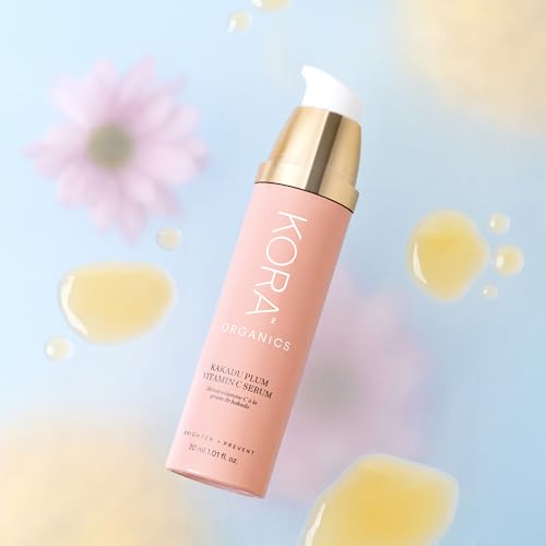 KORA Organics Kakadu Plum Vitamin C Serum, Antioxidant Rich Facial Serum with Hyaluronic Acid, Protect & Improve Skin Tone, Certified Organic, Cruelty Free, 1.01 fl oz