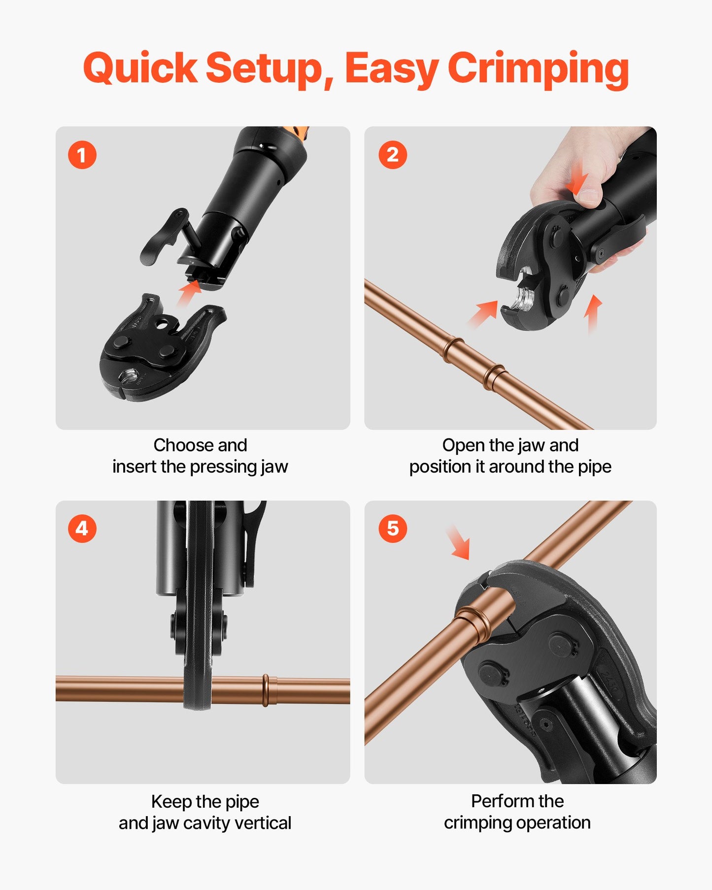 1/2 Inch ProPress Jaw for Copper Pipe Fittings - Compatible with 24KN Press Tools, Black