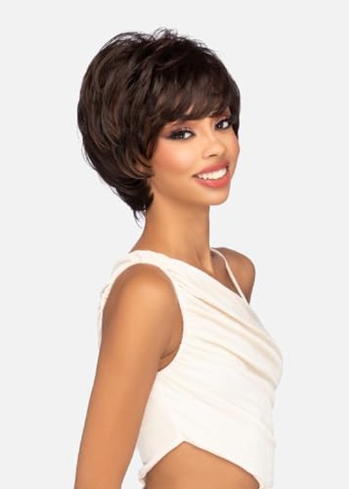 Vivica A. Fox HMB-JAI, Handmade & Hand-tied Wig, Supreme Human Hair Blend, Color 2 Dark Brown