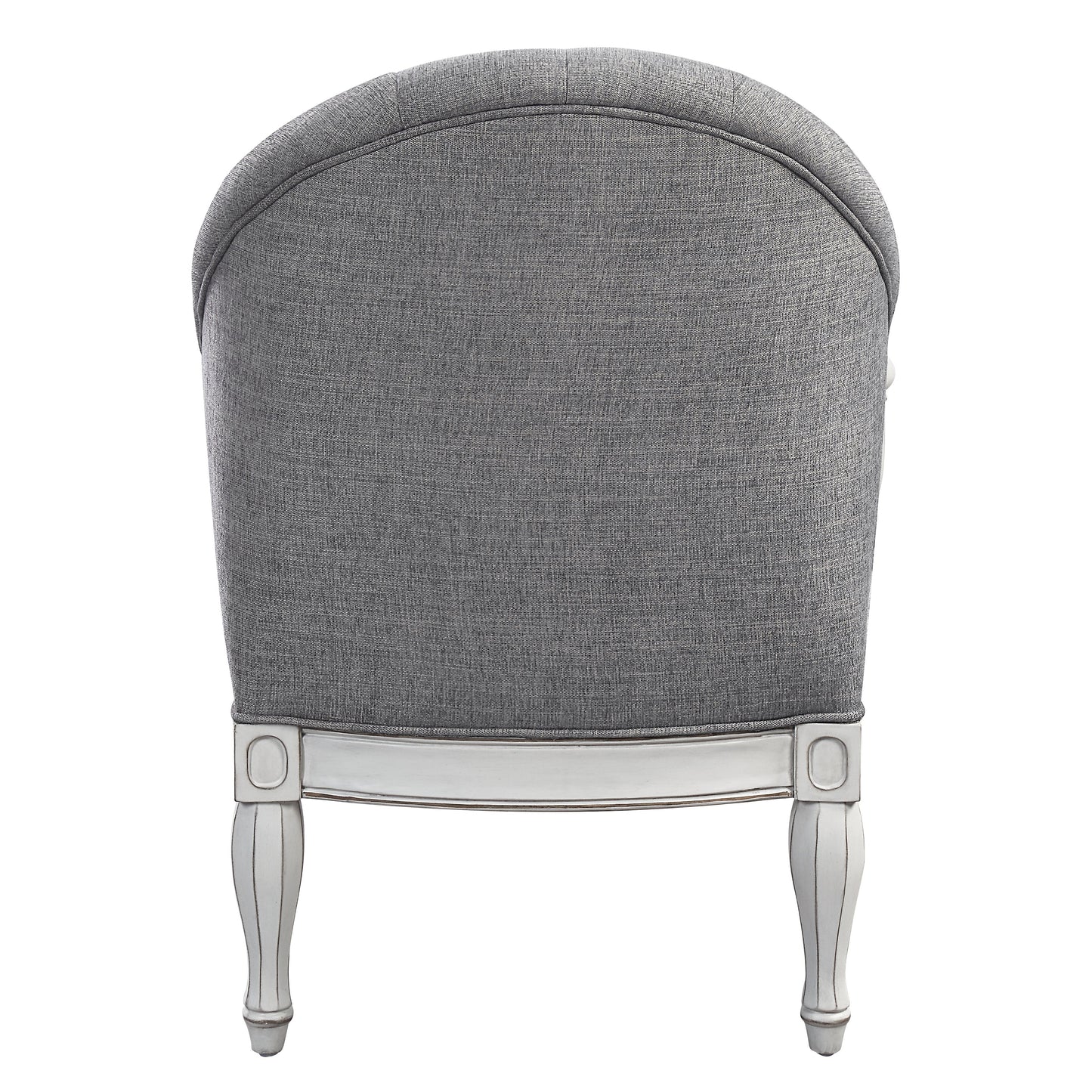 Florian Gray Fabric Chair with Antique White Finish