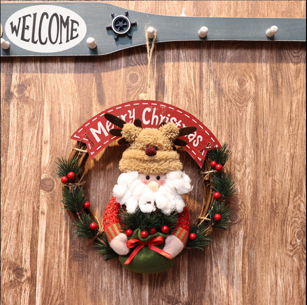 Christmas Multi-Pattern Doll Garland Ornament - Festive Home Decor