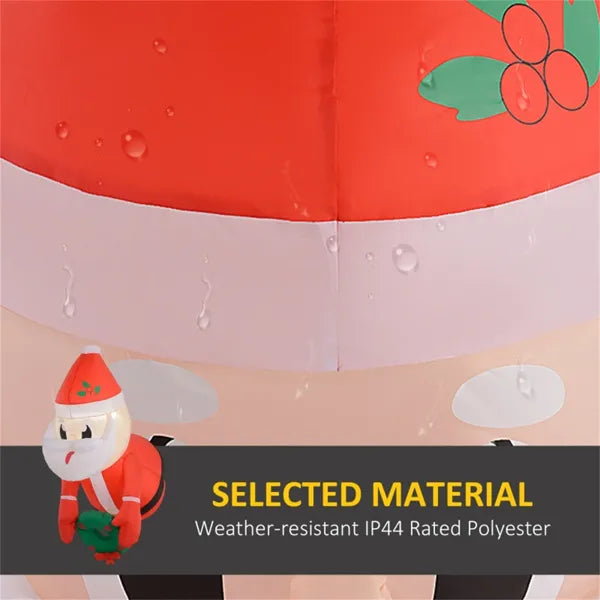 Inflatable Santa Claus with Wreath - 18.1" Christmas Decor
