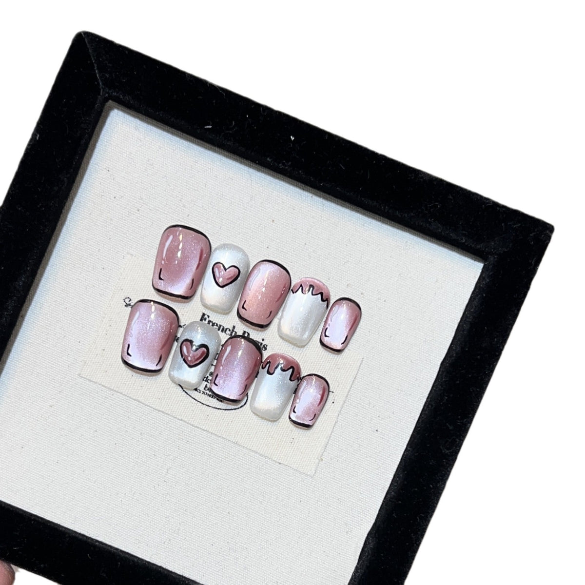 Two-Dimensional Love Cat Nail Art Stickers - Cute Starry Sky Design