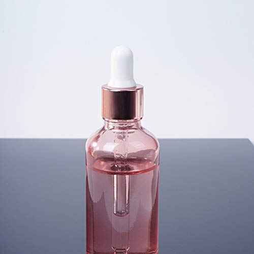 6 Pcs,3.4 Oz Pink Glass Dropper Bottle for Essential Oils,Empty Glass Massage Oil Bottle Holder With Glass Reagent Pipette,Aromatherapy Perfume Travel Vial Container-FREE Pipette,Funnel included