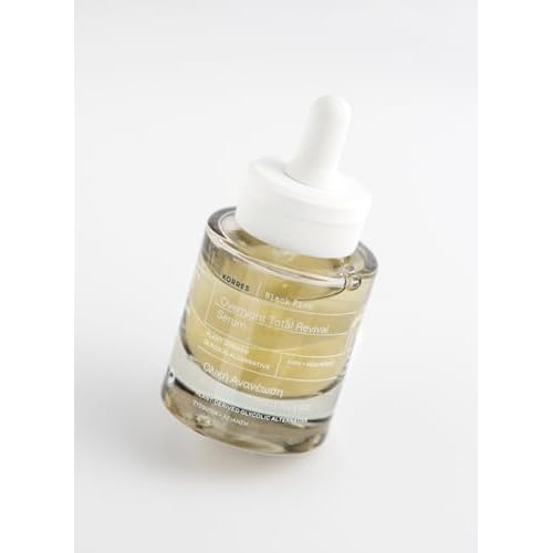 KORRES Black Pine Night Serum for Face, Mature Skin with Plant-Derived Glycolic Acid Alternative, Bi-Phase Treatment to Smooth & Firm Skin, Vegan Facial Serum, 1.01 fl oz, Stocking Stuffer
