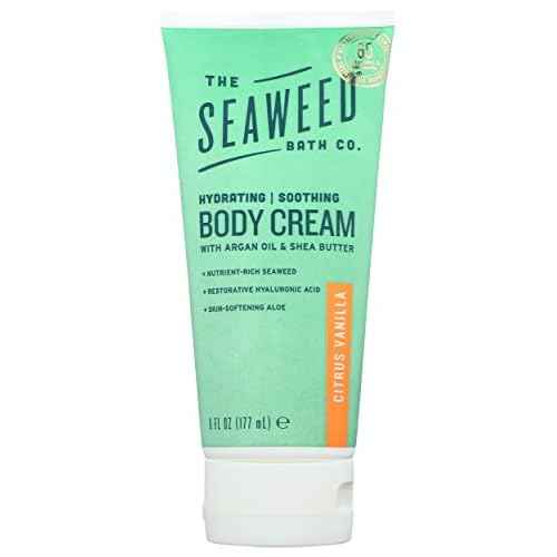 The Seaweed Bath Co. Hydrating Soothing Body Cream, Citrus Vanilla Scent, with Argan Oil & Shea Butter, 6 Oz