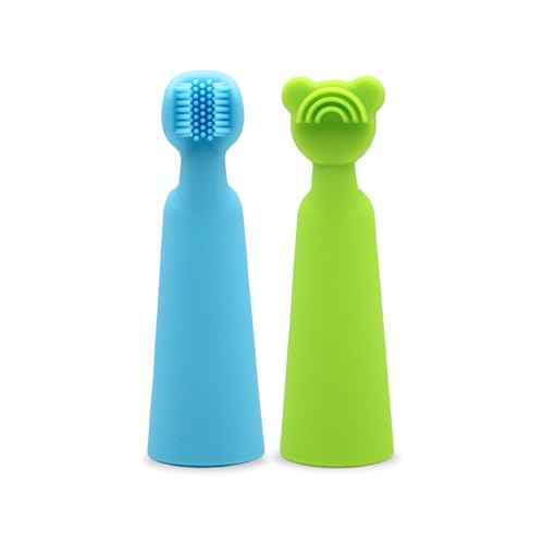 oogiebear Baby Finger Brush & Tongue Scraper - Gentle Oral Care, Soft Silicone, BPA-Free, for Infants & Toddlers