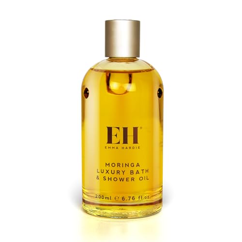 Emma Hardie Moringa Luxury Bath & Shower Oil, Shower Oil and Body Oil With Grape Seed Oil, Sweet Almond Oil, and Orange Peel Oil, Body Skin Care Products, Full Size