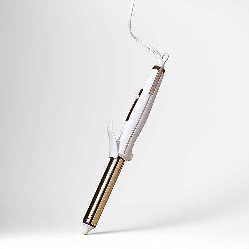 Kristin Ess Hair 1 Inch Titanium Curling Iron + Style Assist Blow Dry Heat Protectant Spray for Beach Waves + Detangling Brush + Matte Black French Pin Set of 2