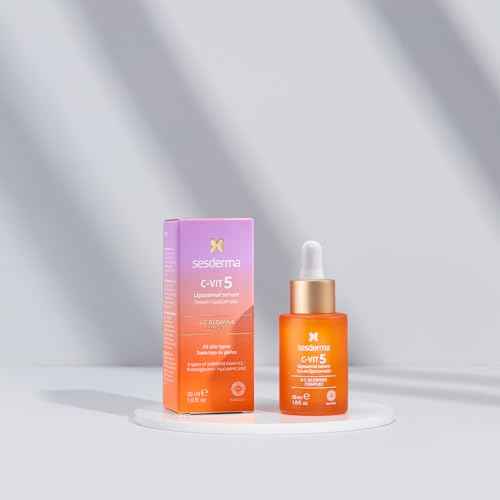 Sesderma C-VIT 5 Fusion Vitamin C Serum, Boosted Hydration, Radiant Glow, Antioxidant Defense, Targets Pigmentation, Pro Skincare Formula, 1.0 fl. Oz